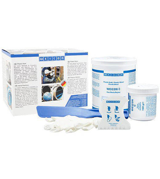 WEICON C liquid epoxy resin, +220°C, aluminum filler, grey