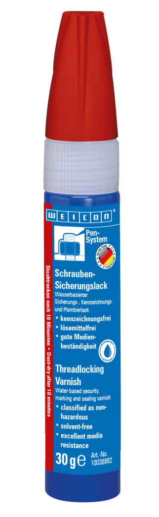 WEICON Threadlocking Varnish Czerwony -Plomba - lakier zabezpieczający do gwintów – czerwony-2, 30g