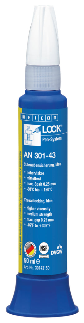 Weicon Lock AN 301-43 – zabezpieczenie śrub, średnia wytrzymałość, woda pitna – 50 ml