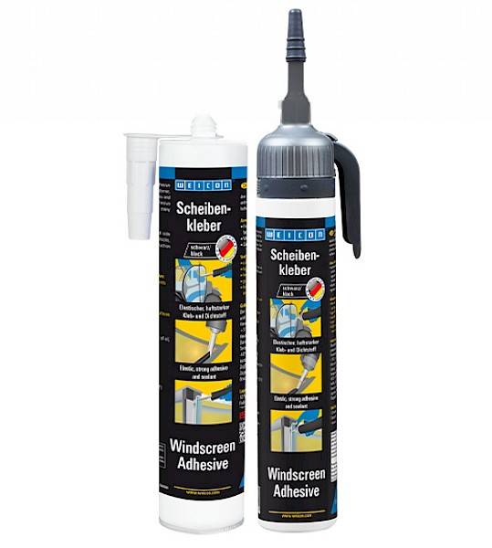 WEICON Klej do szyb 280 ml Set – czarny klej MS Polymer do montażu szkła – 280 ml (Set)