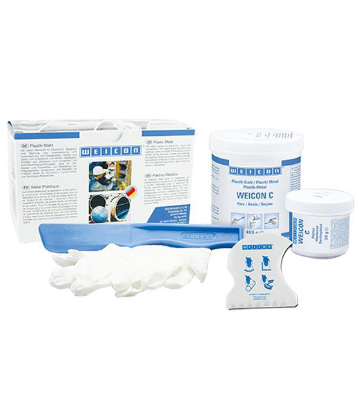 WEICON C liquid epoxy resin, +220°C, aluminum filler, grey 