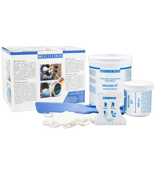 WEICON ST Epoxy Resin, Thixotropic Light Gray Paste, Steel, Water Resistant 